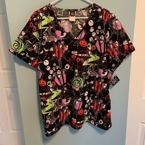 NWT Disney Nightmare before Christmas scrub top 2X
